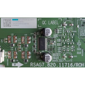 MAIN FUENTE PARA SMART TV HISENSE / NÚMERO DE PARTE 329620 / RSAG7.820.11716/ROH / 306758 / 3TE43G22289A / 43A53FUV / PANEL HD425Y1U51-T0L2\GM\CKD3A\ROH / DISPLAY T430QVN03.7 / MODELO 43A6GV 43A53FUV	